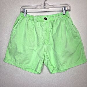 Chubbies The Grass Is Greeners Cotton Shorts Men XL Neon Green Elastic Waistband